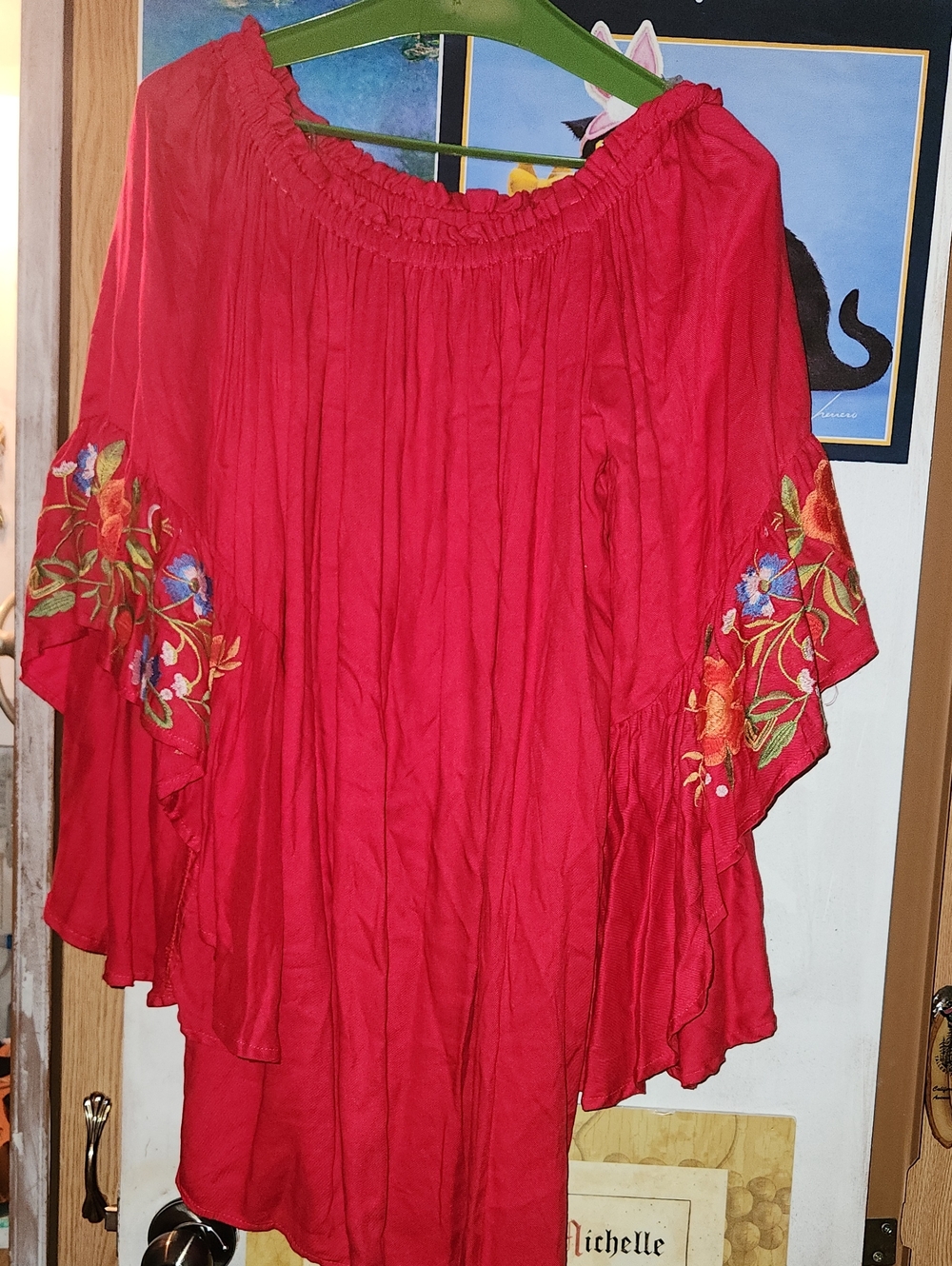 Umgee Red Embroidered Peasant Tunic